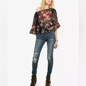 Denim & Supply Ralph Lauren Floral-Print Gauze Top size XS in EUC